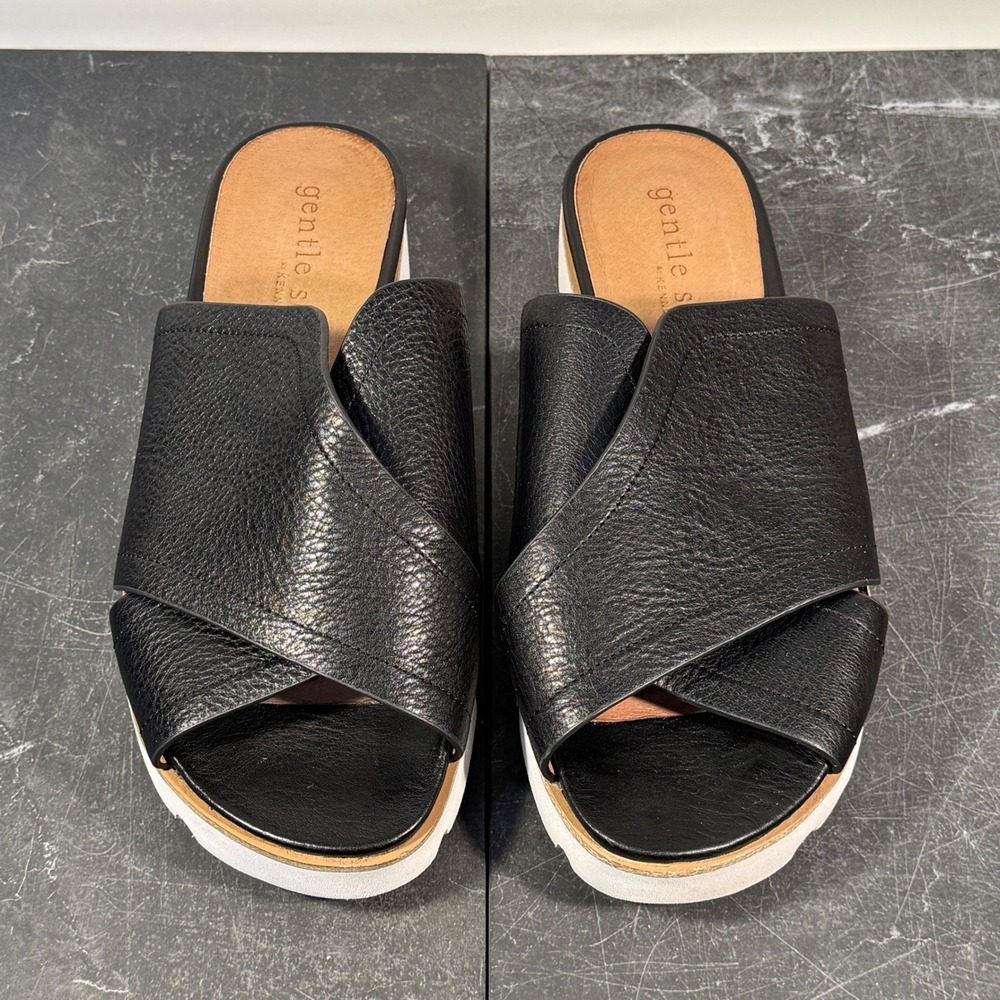 Womens Shoes | Kenneth Cole Platform Slide | Size 8.5| Lavern X-Band Leather